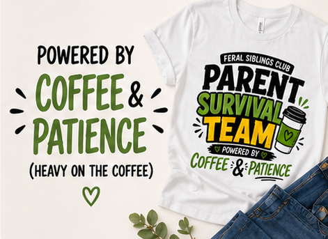Feral Siblings Club Parent Shirt | Parent Survival Team Shirt | Funny Mom Shirt | Dad Life Shirt | Matching Family Outfit