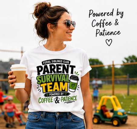 Feral Siblings Club Parent Shirt | Parent Survival Team Shirt | Funny Mom Shirt | Dad Life Shirt | Matching Family Outfit