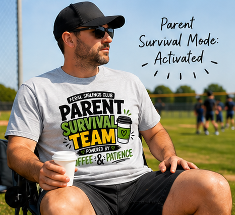 Feral Siblings Club Parent Shirt | Parent Survival Team Shirt | Funny Mom Shirt | Dad Life Shirt | Matching Family Outfit