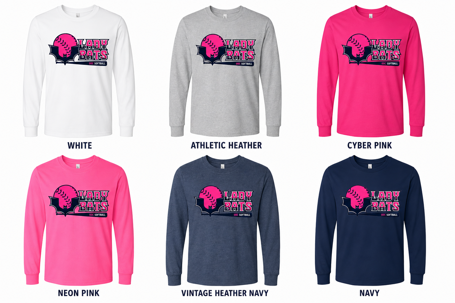 Adult Lady Bats Basic - Cotton Blend Long-sleeve