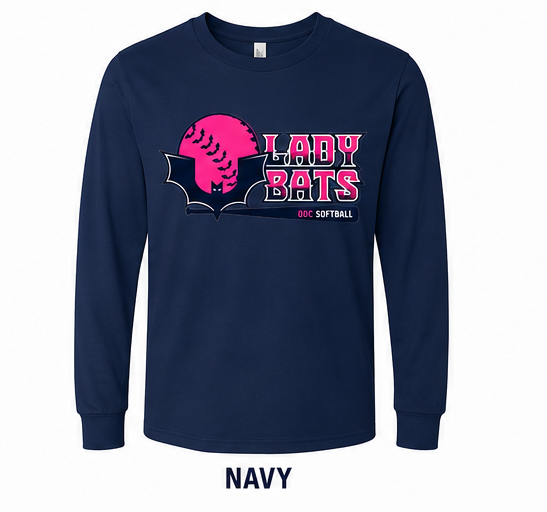 Youth Lady Bats Basic - Cotton Blend Long-Sleeve