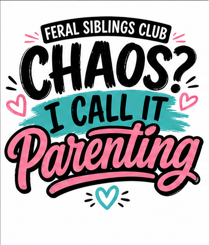 Feral Siblings Club Shirt – Chaos? I Call It Parenting – Funny Mom Tee – Relatable Motherhood Shirt