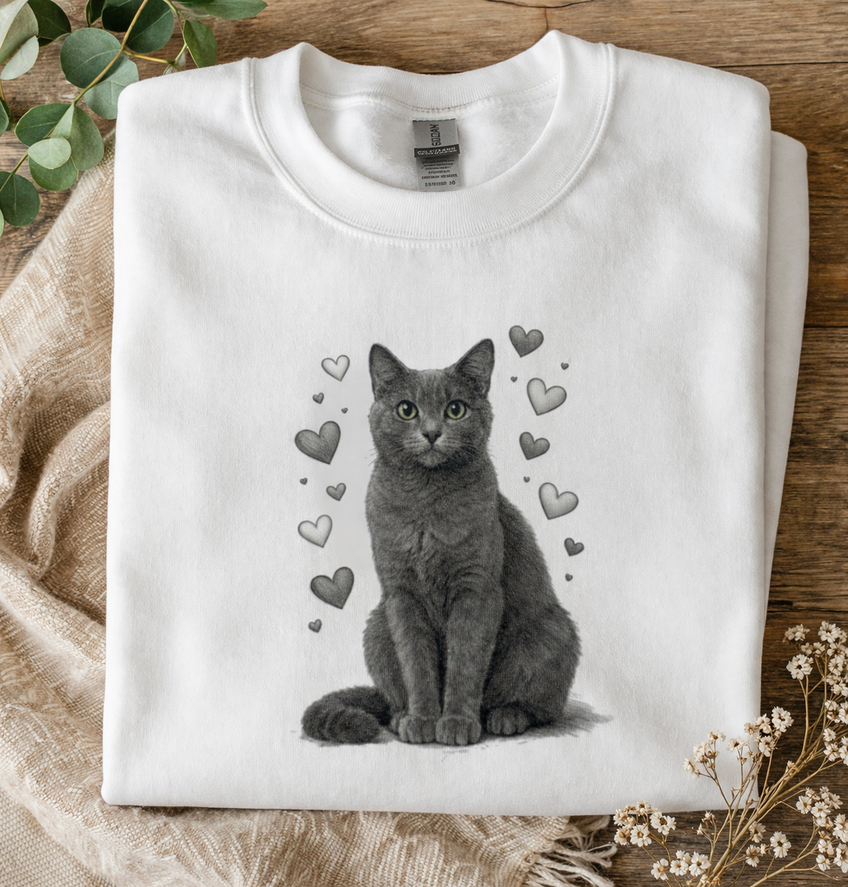Mom & Me Matching Cat Shirts | Kids Cat Shirt | Women’s Cat Sweatshirt | Cute Grey Cat Lover Gift | Mommy and Me Outfit