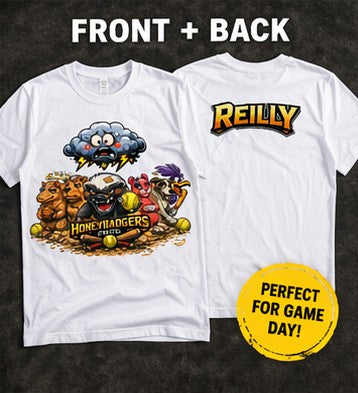 Honeybadgers Softball Shirt 2026 | Team Shirt with Name Option | Youth & Adult Softball Tee | Custom Back Name | Game Day Team Apparel