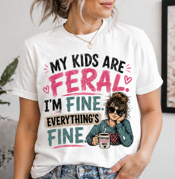 My Kids Are Feral Shirt / Funny Mom Shirt / Mom Life Tee / Chaos Mom Shirt / Sports Mom Tee / Mom Humor Gift / Tired Mom Coffee Shirt