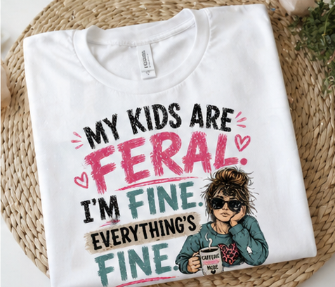 My Kids Are Feral Shirt / Funny Mom Shirt / Mom Life Tee / Chaos Mom Shirt / Sports Mom Tee / Mom Humor Gift / Tired Mom Coffee Shirt