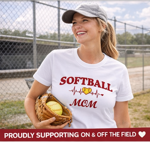 Softball Mom Shirt | Heartbeat Softball Tee | Softball Mom Gift | Game Day Shirt | Softball Parent Shirt | Cute Sports Mom Tee