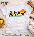 Softball Silhouette Shirt | Vintage Softball Tee | Softball Life Shirt | Game Day Shirt | Softball Player Tee | Retro Sunrise Softball Shirt