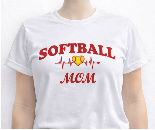 Softball Mom Shirt | Heartbeat Softball Tee | Softball Mom Gift | Game Day Shirt | Softball Parent Shirt | Cute Sports Mom Tee
