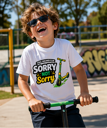Feral Siblings Club Shirt | Sorry Not Sorry Kids Shirt | Funny Scooter Shirt | Wild Kids Graphic Tee